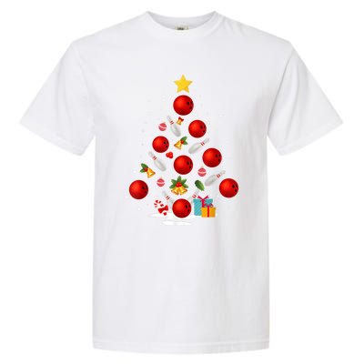 Bowling Christmas Tree Funny Xmas Family Matching Gift Garment-Dyed Heavyweight T-Shirt