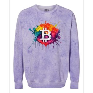 Bitcoin Crypto Trader Investor Cryptocurrency Colorblast Crewneck Sweatshirt