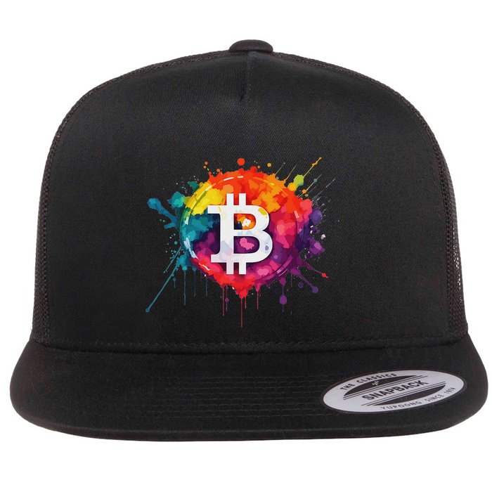 Bitcoin Crypto Trader Investor Cryptocurrency Flat Bill Trucker Hat