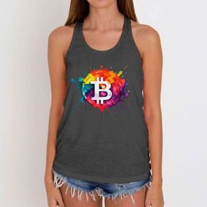 Bitcoin Crypto Trader Investor Cryptocurrency Women's Knotted Racerback Tank