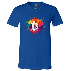 Bitcoin Crypto Trader Investor Cryptocurrency V-Neck T-Shirt