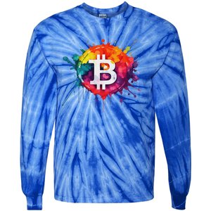 Bitcoin Crypto Trader Investor Cryptocurrency Tie-Dye Long Sleeve Shirt