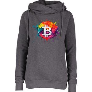 Bitcoin Crypto Trader Investor Cryptocurrency Womens Funnel Neck Pullover Hood