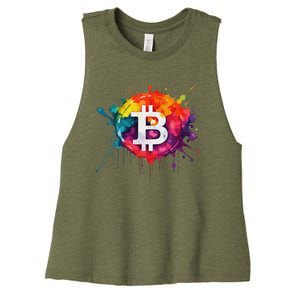 Bitcoin Crypto Trader Investor Cryptocurrency Women's Racerback Cropped Tank