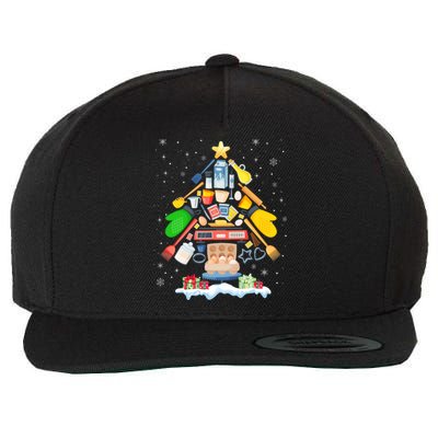 Baking Christmas Tree Pajama Merry Christmas Baker Xmas Wool Snapback Cap