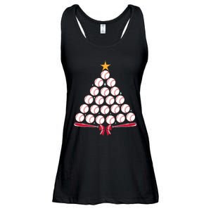 Baseball Christmas Tree Funny Xmas Baseball Player Sports Ladies Essential Flowy Tank