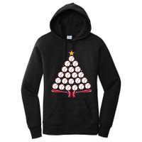 Baseball Christmas Tree Funny Xmas Baseball Player Sports Women's Pullover Hoodie