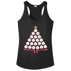 Baseball Christmas Tree Funny Xmas Baseball Player Sports Ladies PosiCharge Competitor Racerback Tank