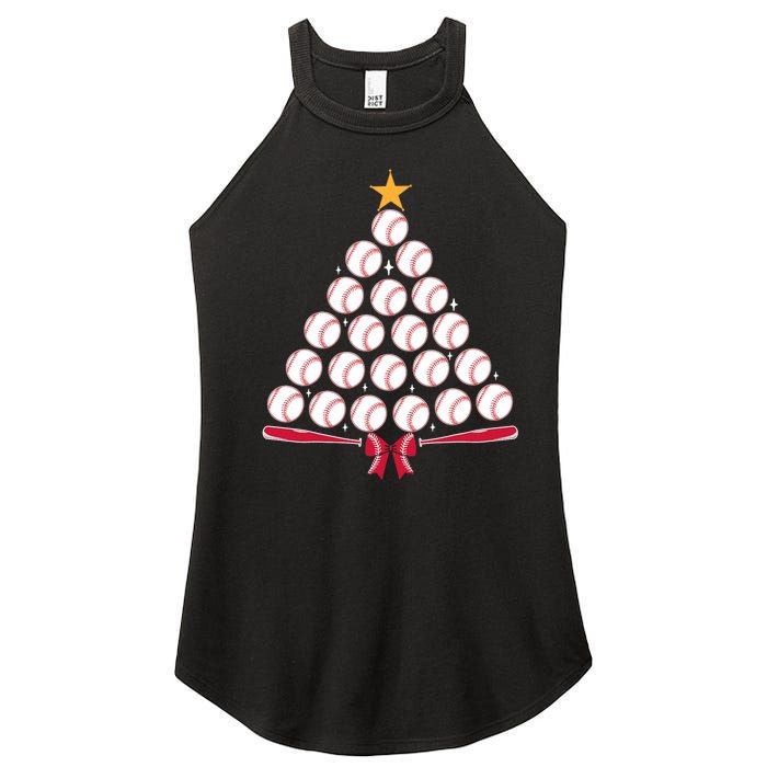 Baseball Christmas Tree Funny Xmas Baseball Player Sports Women's Perfect Tri Rocker Tank