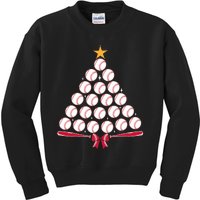 Baseball Christmas Tree Funny Xmas Baseball Player Sports Kids Sweatshirt