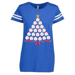 Baseball Christmas Tree Funny Xmas Baseball Player Sports Enza Ladies Jersey Football T-Shirt