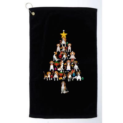 Beagle Christmas Tree Gift Funny Xmas Beagle Cool Gift Platinum Collection Golf Towel