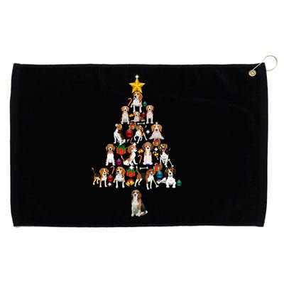 Beagle Christmas Tree Gift Funny Xmas Beagle Cool Gift Grommeted Golf Towel