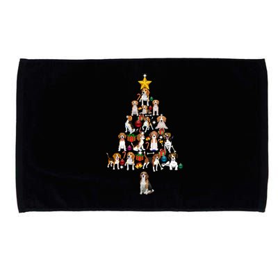 Beagle Christmas Tree Gift Funny Xmas Beagle Cool Gift Microfiber Hand Towel