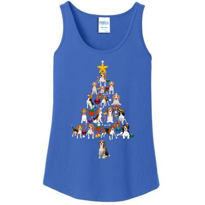 Beagle Christmas Tree Gift Funny Xmas Beagle Cool Gift Ladies Essential Tank