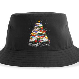 Books Christmas Tree Funny Love Reading Book Lover Librarian Sustainable Bucket Hat