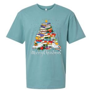 Books Christmas Tree Funny Love Reading Book Lover Librarian Sueded Cloud Jersey T-Shirt