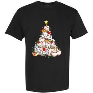 Baseball Christmas Tree Holiday PJs for Players & Coaches Garment-Dyed Heavyweight T-Shirt