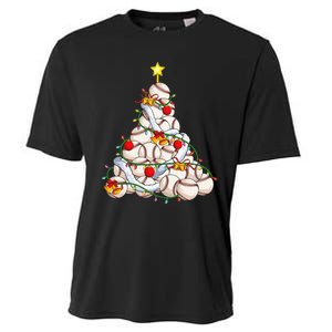 Baseball Christmas Tree Holiday PJs for Players & Coaches Cooling Performance Crew T-Shirt