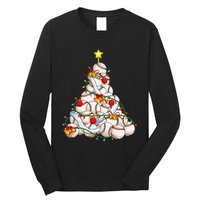 Baseball Christmas Tree Holiday PJs for Players & Coaches Long Sleeve Shirt