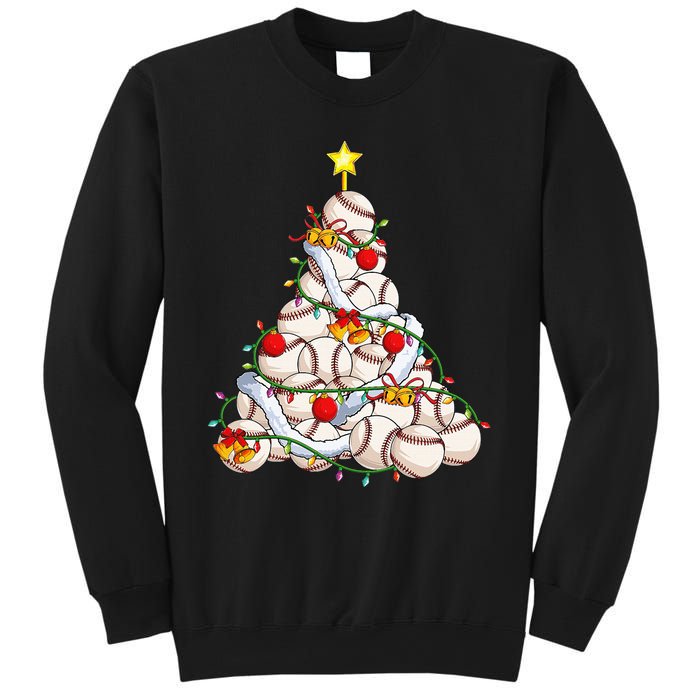 Baseball Christmas Tree Holiday PJs for Players & Coaches Sweatshirt