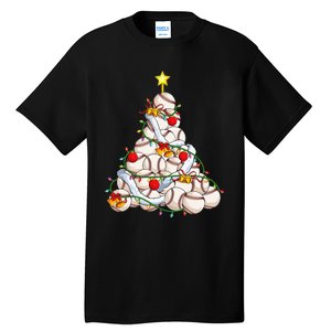 Baseball Christmas Tree Holiday PJs for Players & Coaches Tall T-Shirt