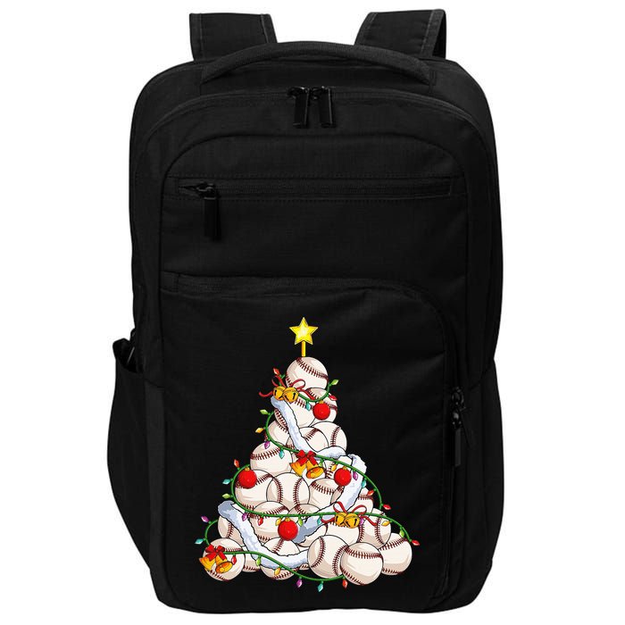 Baseball Christmas Tree Holiday PJs for Players & Coaches Impact Tech Backpack