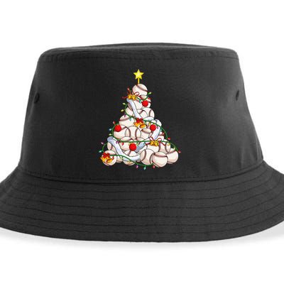 Baseball Christmas Tree Holiday PJs for Players & Coaches Sustainable Bucket Hat