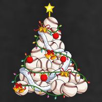 Baseball Christmas Tree Holiday PJs for Players & Coaches Beanie