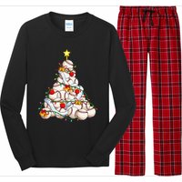 Baseball Christmas Tree Holiday PJs for Players & Coaches Long Sleeve Pajama Set