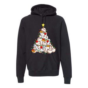 Baseball Christmas Tree Holiday PJs for Players & Coaches Premium Hoodie