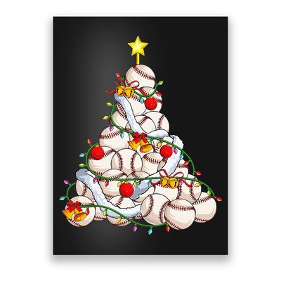 Baseball Christmas Tree Holiday PJs for Players & Coaches Poster