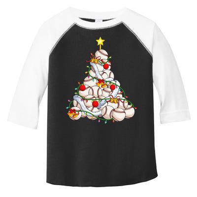 Baseball Christmas Tree Holiday PJs for Players & Coaches Toddler Fine Jersey T-Shirt