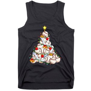 Baseball Christmas Tree Holiday PJs for Players & Coaches Tank Top