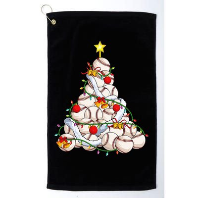Baseball Christmas Tree Holiday PJs for Players & Coaches Golf Towel