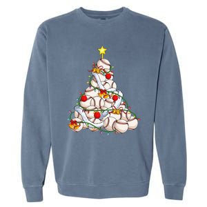 Baseball Christmas Tree Holiday PJs for Players & Coaches Garment-Dyed Sweatshirt