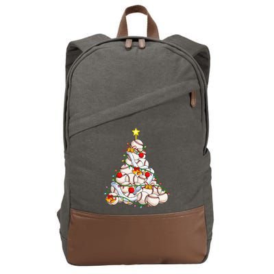 Baseball Christmas Tree Holiday PJs for Players & Coaches Cotton Canvas Backpack