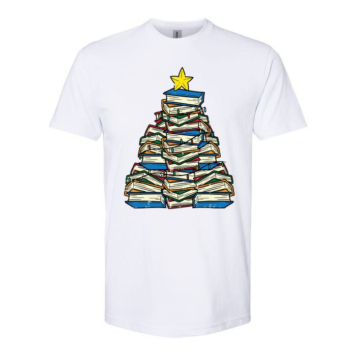 Books Christmas Tree Reading Xmas Teacher Librarian Softstyle CVC T-Shirt