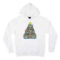 Books Christmas Tree Reading Xmas Teacher Librarian Hoodie