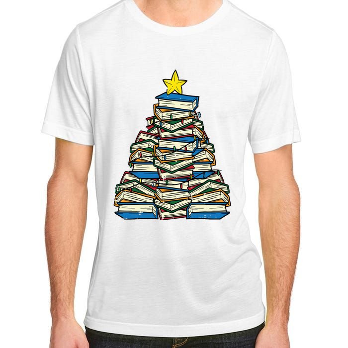 Books Christmas Tree Reading Xmas Teacher Librarian Adult ChromaSoft Performance T-Shirt