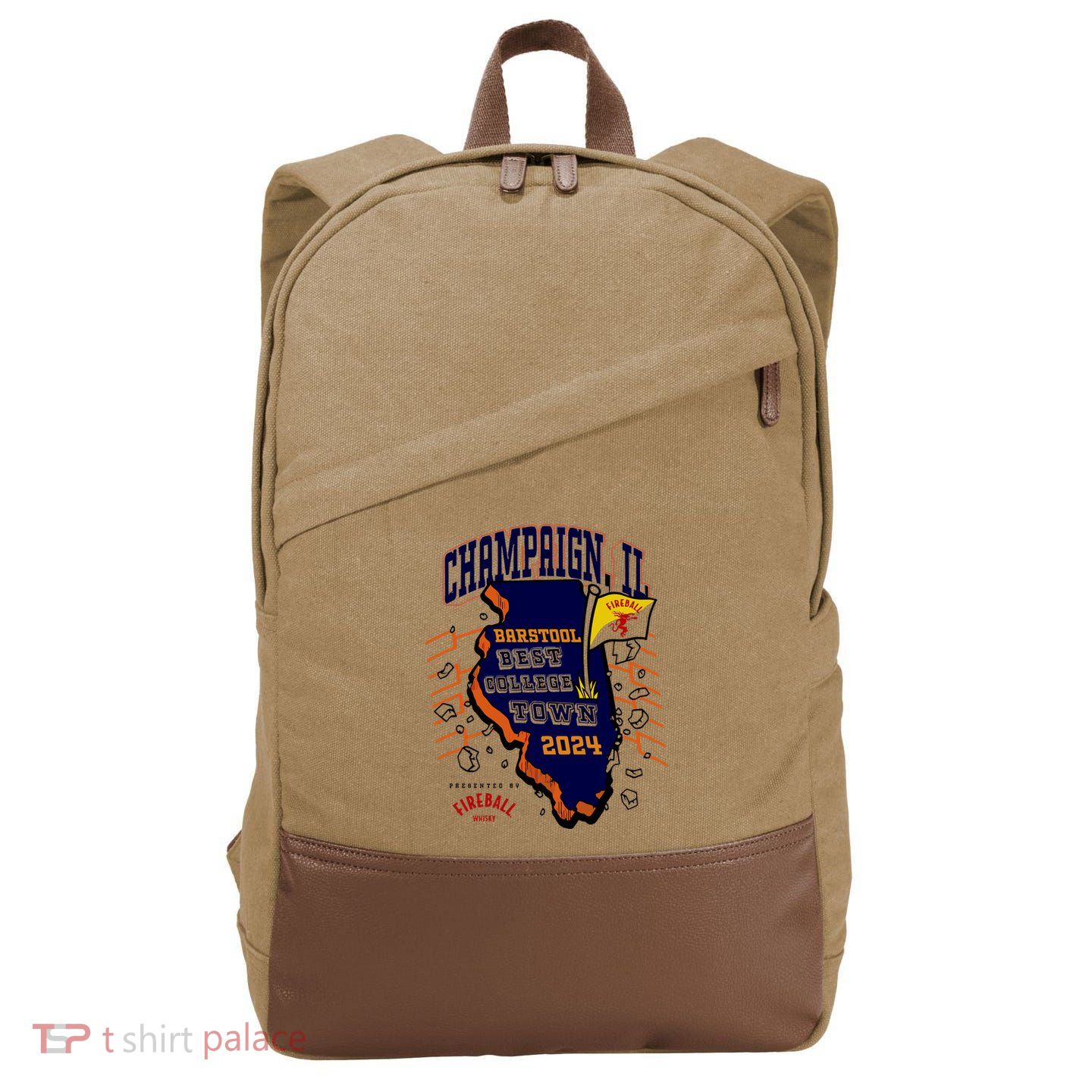 Best College Town Champaign Cotton Canvas Backpack