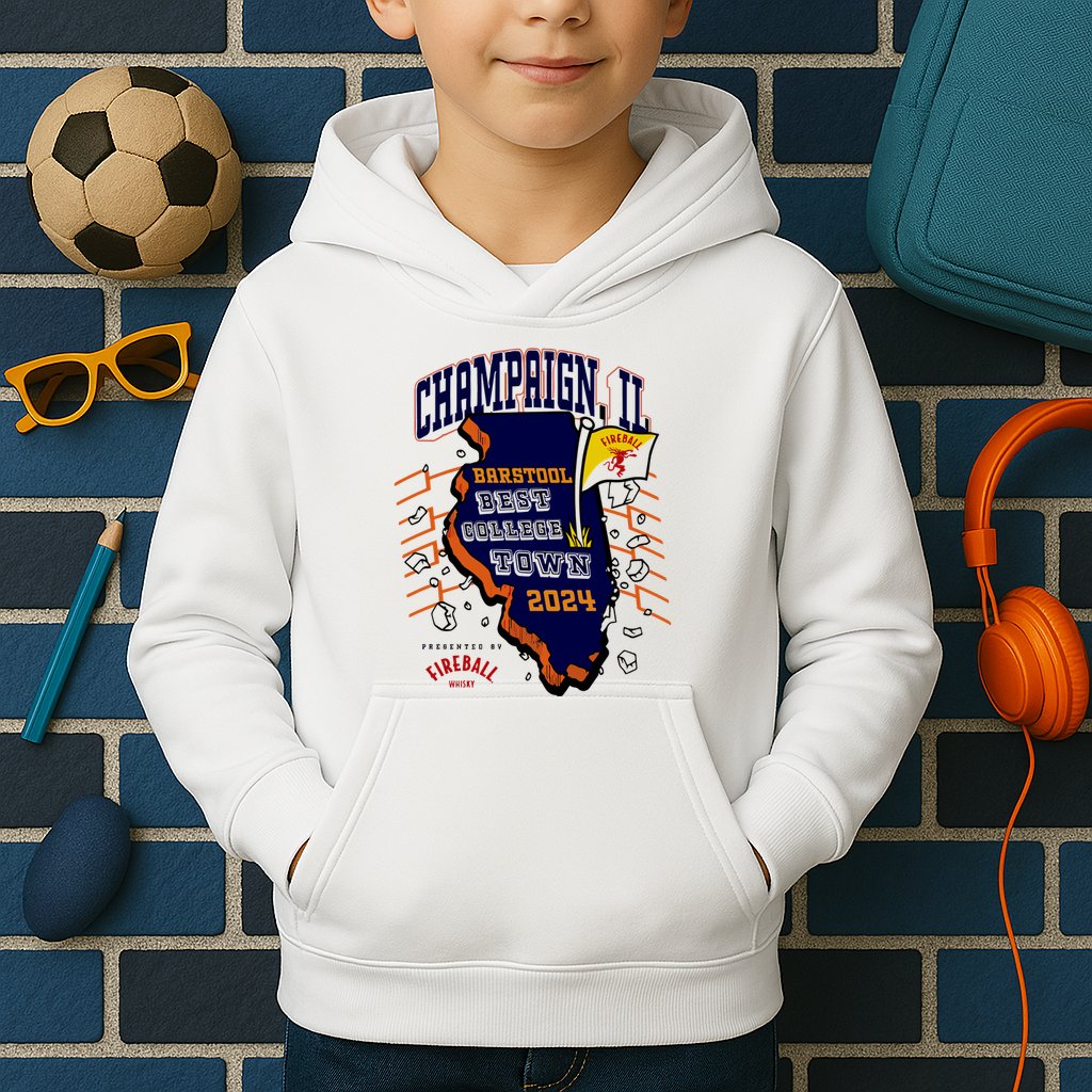 Best College Town Champaign Kids Hoodie