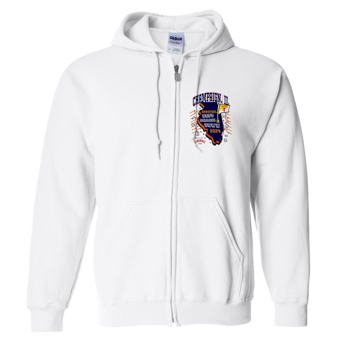 Best College Town Champaign Full Zip Hoodie