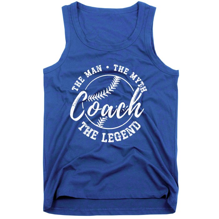 Baseball Coach The The Myth The Legend Teacher Husband Cute Gift Tank Top