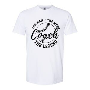 Baseball Coach The The Myth The Legend Teacher Husband Cute Gift Softstyle CVC T-Shirt