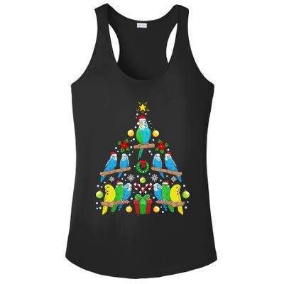 Budgie Christmas Tree Bird Christmas Present Gift Ladies PosiCharge Competitor Racerback Tank