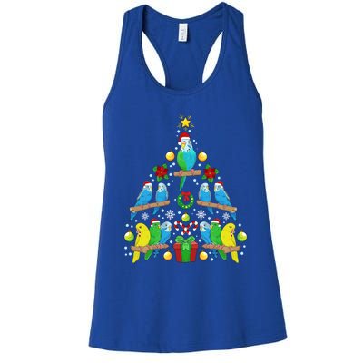 Budgie Christmas Tree Bird Christmas Present Gift Women's Racerback Tank