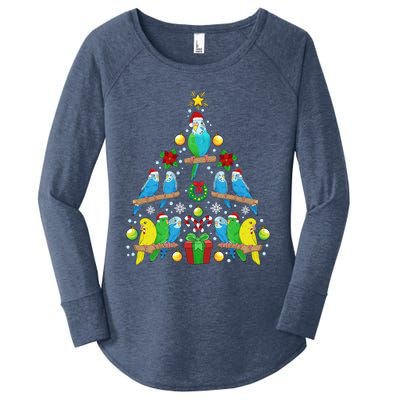 Budgie Christmas Tree Bird Christmas Present Gift Women's Perfect Tri Tunic Long Sleeve Shirt