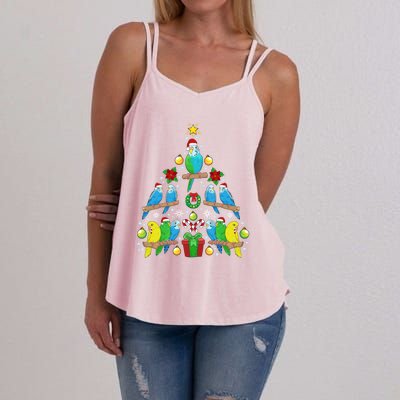 Budgie Christmas Tree Bird Christmas Present Gift Women's Strappy Tank