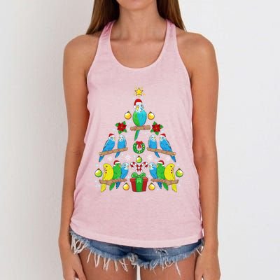 Budgie Christmas Tree Bird Christmas Present Gift Women's Knotted Racerback Tank